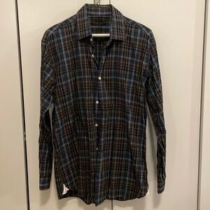 [Bloomingdales Mens store] dark checkered shirt